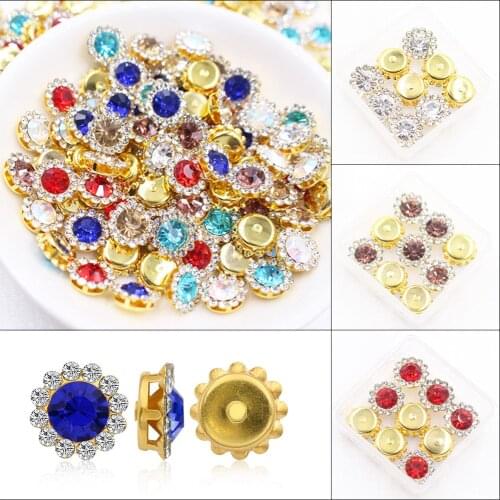 Gold claw setting AB Colors mix clear & jelly Clear AB glass crystal sew on rhinestone wedding dress shoes bags diy trim