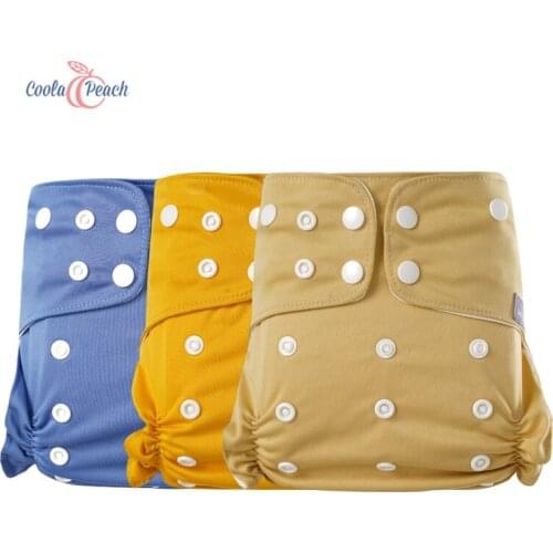Coola Peach Washable Reusable Cloth Diaper Pack(3+ 3 ) Intell-GNS Liner, Eco-Friendly Unisex Baby Girls And Boys