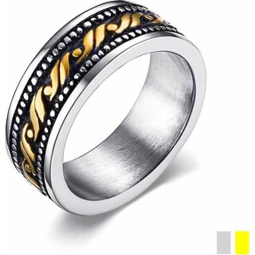 EAMIOR Decent Stainless Steel 8 mm Men Ring Black Europe America Charm Jewelry Christmas Gift Anniversary Souvenir High Quality