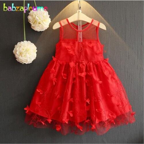Summer Korean Kids Clothes For Baby Girls Princess Party Tutu Dress Sleeveless Lace Toddler Dresses Children Clothing BC1610