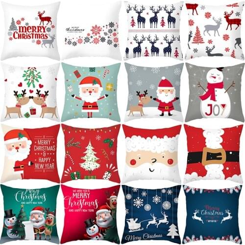 Christmas Cushion Cover Decorative Sofa Pillow Cover Case Seat Car Home Decor Throw Pillowcase Holiday Decoration For Home