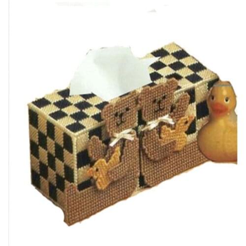 Make your own new idea wool cross-stitch three-dimensional embroidery kit long 3D new living room drawer tissue box cute bear, w