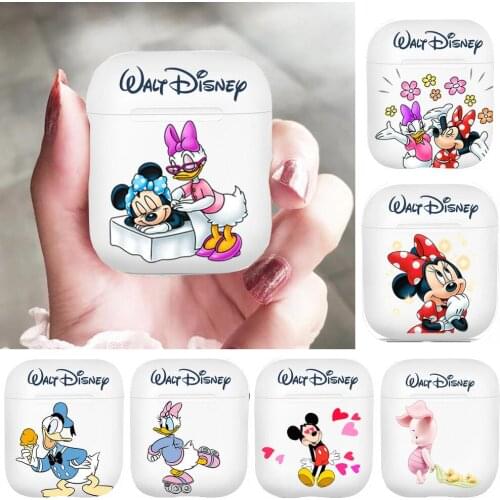 Mickey Mouse Donald Duck Silicone Cases For Apple Airpods 1/2 Protective Shockproof Wireless Earphone Cover Charging Box Bags Ho