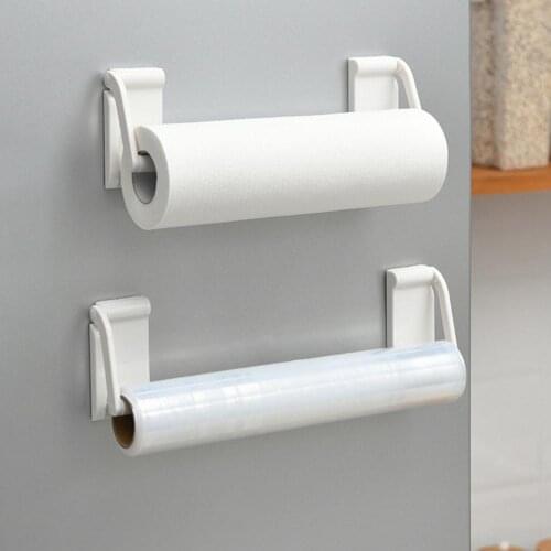 1pc Paper Towel Storage Rack Cling Film Wall Shelf Refrigerator Magnetic Absorption Organizer Kitchen Sundries Supplies