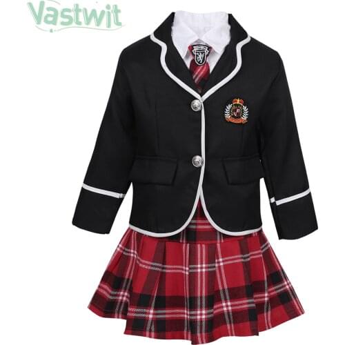 Student Long Sleeve Plaid British Chorus School Uniform Junior High School Girls Students Japan and South Korea JK Uniform Set