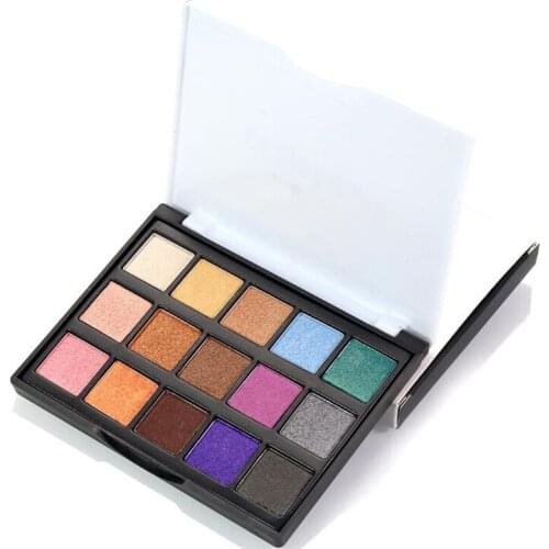 High Quality 15 Colors Makeup Shimmer Eyeshadow Palette Natural Pearl Glitter Eye Shadow in One Case Blush Makeup Set for Beauty
