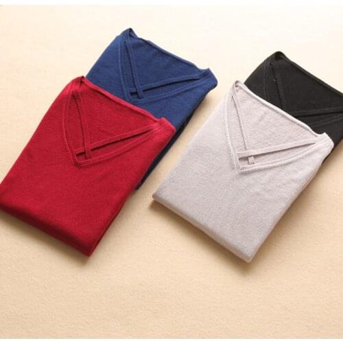 Womens V-Neck Criss Cross Cashmere Sweater Female Long Sleeve Casual Warm Sweaters And Pullovers New Black Blue Sweater Jumper