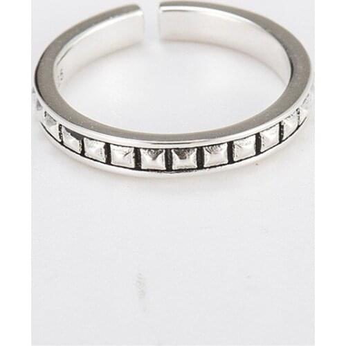 YPAY Authentic 925 Sterling Silver Open Rings for Women Vintage Simple Adjustable Finger Ring Fine Jewelry Drop Shipping YMR395