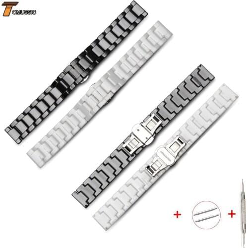 16mm 18mm 20mm 22mm Ceramic Watch Band Strap For Samsung Galaxy Watch 46mm 42mm For Gear S3 S2 Strap For Huawei Watch GT Band