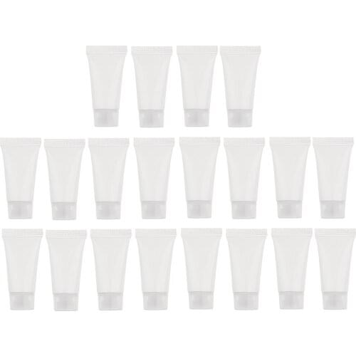 20 Pack 5ml Plastic Soft Hand Cream Tubes Refillable Bottles Clear