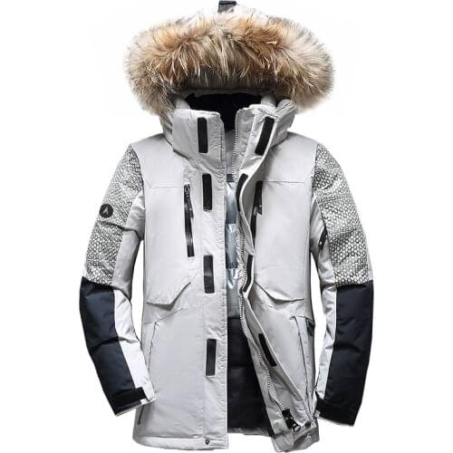 2018 Down Jackets Men Fur Hooded Duck Warm High Quality Down Coats Male Casual Winter Outerwer Down Parkas 1798