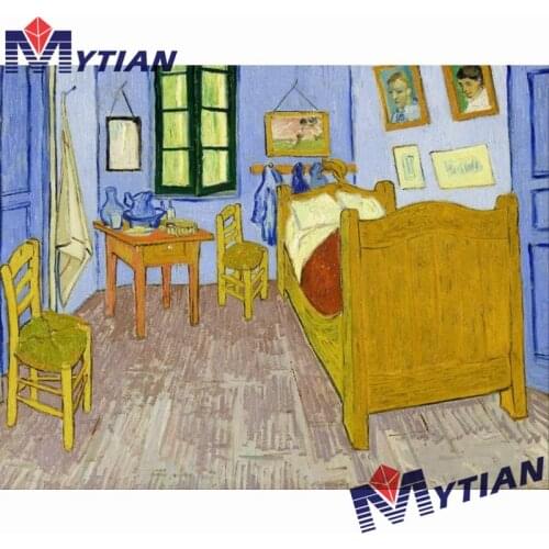 5D DIY Full Square & Round Drill Diamond Painting Embroidery Set Van Gogh Bedroom in Arles Home Decor Mosaic Cross Stitch Gift