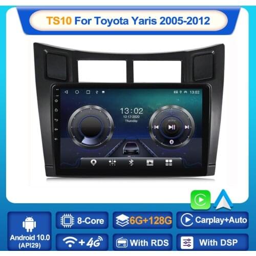 MEKEDE TS10 6+128G Android 10 For Toyota Yaris XP90 2005-2012 Car Radio Multimedia Video Players Android Auto CarPlay 2 din dvd