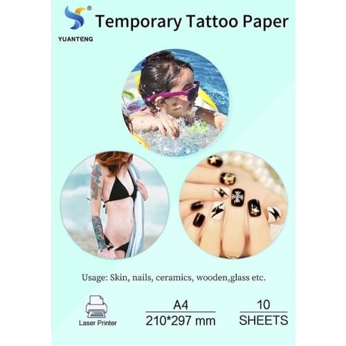 A4 Temporary Tattoo Paper for LASER printer DIY Personalized Image Transfer Sheet Printable for skin Laser Wood Transfer Paper