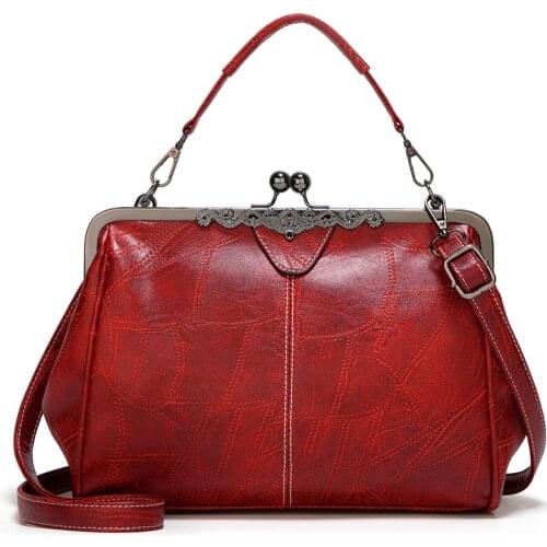 Retro Handbags PU Leather Shoulder Bags For Women 2021 New Lady Vintage Fashion Crossbody Tote Female Solid Medium Messenger Bag