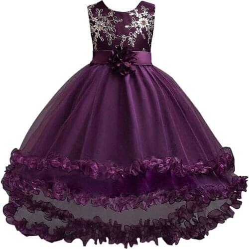 CAILENI Baby Feast Frocks Girl Baby Party Dresses Sequins Flower Birthday Frocks Kids Wedding Mermaid Clothing For Girl 2-11Year