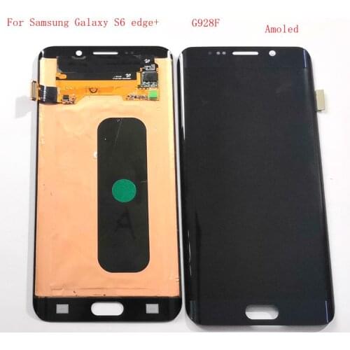 5.7" Amoled For samsung Glaxy S6 edge+ G928 G928F g928FQ G928i G928c screen digitizer touch glass frame full set s6edge screen
