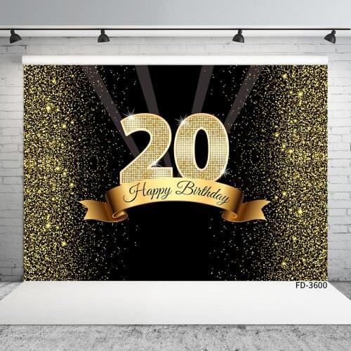 Golden Sand Glitter Sparkle Photographic Backdrops Computer Printed Backgrounds for 20 Birthday Party Photoshoot Photo Studio