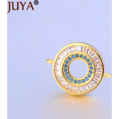 Jewelry findings components luxury AAA austrian crystal circle charm connectors for diy fashion bracelets necklace accessories