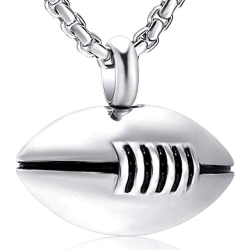 JJ001 Sport Cremation Jewelry -America Football Stainless Steel Memorial Urn Necklace Pendant For Ashes For Men Keepsake jewelry