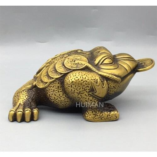 China Brass Statue Wealth The Golden Toad Meticulous Metal Crafts Home Decoration Collect