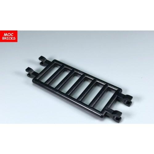 10pcs/lot MOC BRICK Black Bar 7 x 3 with Quadruple Clips (ladder) fit with 30095 Building Blocks Dolls DIY Toys kids gifts