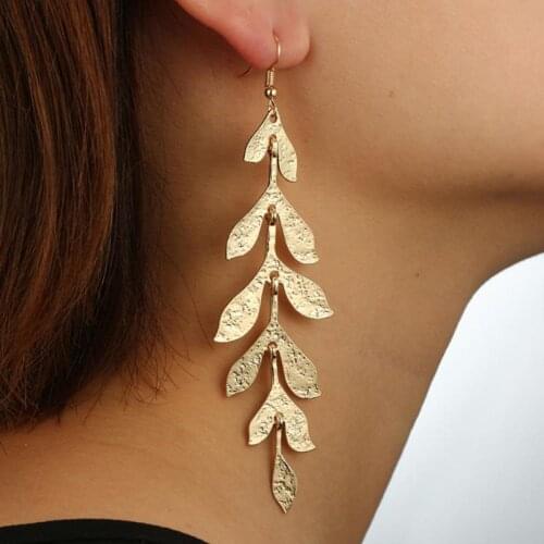 Summer Fashion High Quality Metal Golden Creative Leaf Earrings For Women All-match Personality Earrings Jewelry Gift
