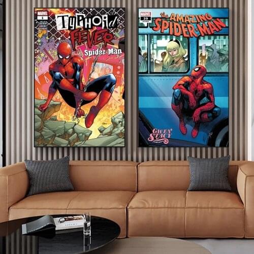 Marvel Anime Spiderman Comics Canvas Painting Wall Art Avengers Character Poster and Print Picture Room Decoration Home Decor