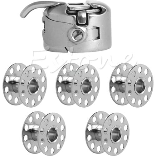 5 Bobbin+1 Bobbin Case Set Sewing Machine New