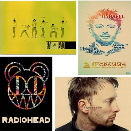 British band Radiohead poster retro nostalgia kraft paper decorative painting wall sticker 30x21cm