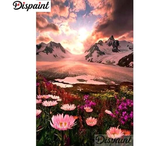 Dispaint Full Square/Round Drill 5D DIY Diamond Painting "Flower mountain" Embroidery Cross Stitch 3D Home Decor A10284