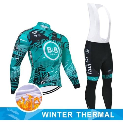 2022 New i2022 Team VITAL Winter Cycling Clothing 20D Gel Pants Set MTB Bike Jersey Thermal Fleece Bicycle Clothes Mens Cycling
