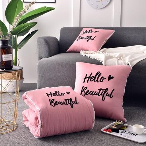 1 Pcs Solid Color Simple Multi-functions Throw Backrest Pillow Washable Breathable Air Conditioner Qulit Home Decor