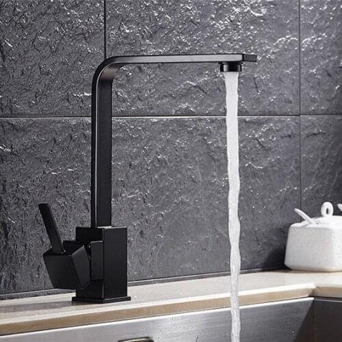 Wholesales square flat hot and cold kitchen sink water faucet kitchen mixer taps Dona1215