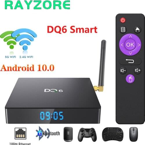 DQ6 Smart Tv Box Android 10.0 4G 32G Rockchip RK3318 Bluetooth 5G Wifi Antenna 4K Media Player Youtube Set Top Box