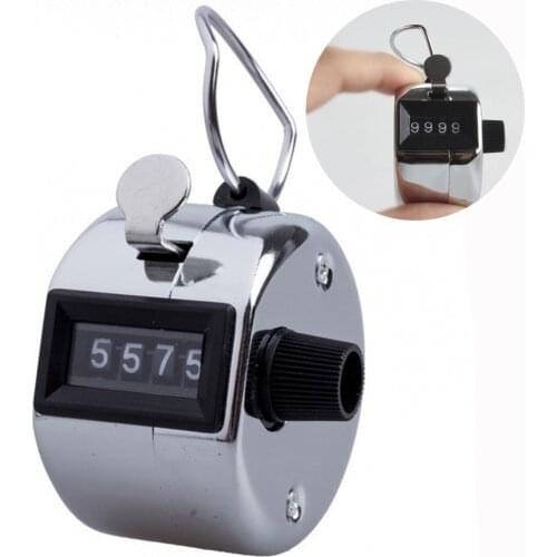 4 Digit Number Counters Hand Finger Mechanical Manual Counting Tally Clicker Timer Outdoor Sport Golf Soccer Counter Key Ring