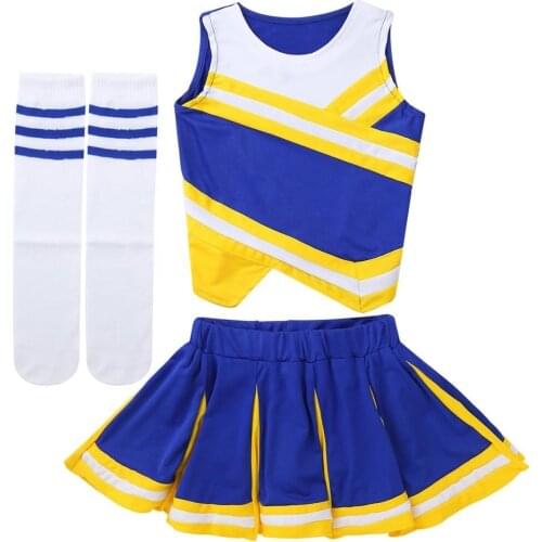 One cheerleader dancing stage school outfits performing cospical costumes shirt sleeves with skirt hats