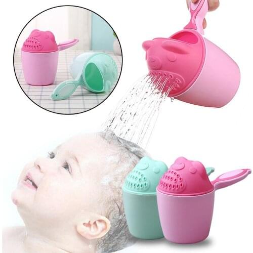 Bathroom Children Baby Shower Shampoo Rinse Cup Cartoon Bear Hair Washing Spoon New