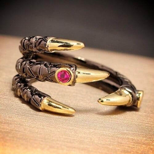 Domineering Dragon Claw Demon Ring Punk Hip Hop Rings for Women Men Teen Girls Gothic Finger Rings Open Adjustable Ring Jewelry