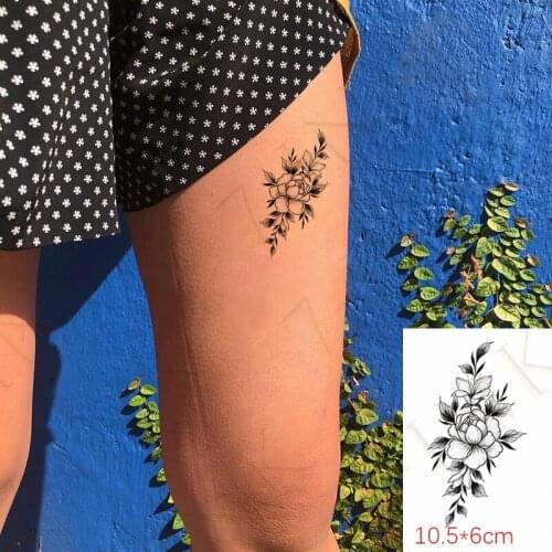 Waterproof Temporary Tattoo Sticker Peony Leaf Totem Bird Face Body Art Foot Arm Neck Hand Fake Tatto Flash Tatoo For Women Men
