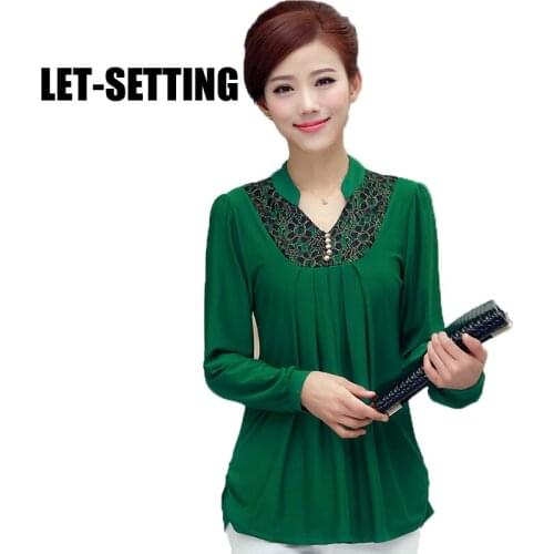 LET-SETTING new women long-sleeved lace shirt
