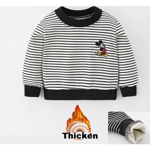Winter Baby Boy Clothes Striped Tshirts Warm Kids Boy Girl Sweatershirts Hoodies Clothing Infant Toddler Thicken Tops Costume