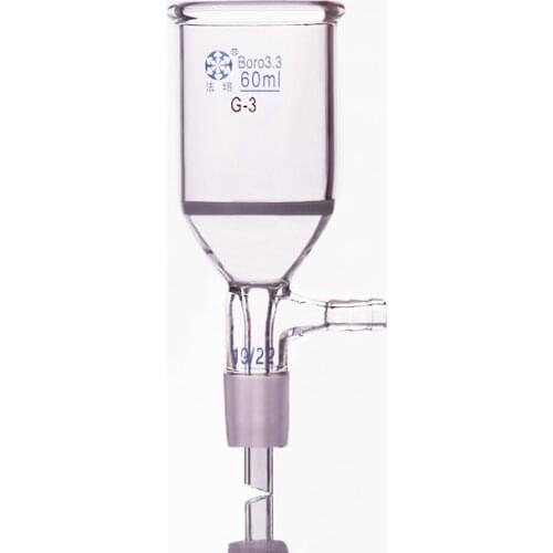 1pcs Filtration funnel,with grinding mouth sand board,Capacity 60ml,Joint 19/22,Sand board specifications G3,Bush funnel