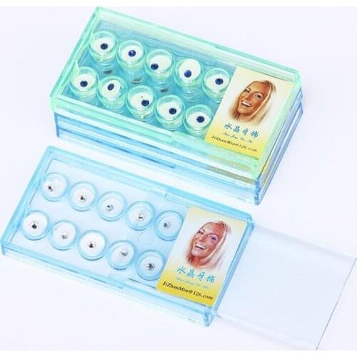 10pcs Diamond Bur Dental Material Teeth Whitening Studs Denture Acrylic Teeth Crystal Ornament Oral Hygiene Tooth Decoration