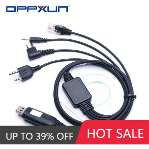 4 in 1 USB Programming Cable Adapter With CD Two Way Radio / Car Radios For Kenwood,Baofeng,Motorola,HYT,Puxing Etc