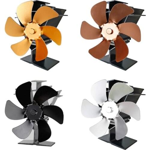 6 Blades Heat Powered Stove Fan Log Wood Burner Safe Quiet Fireplace Ecofan Fuel