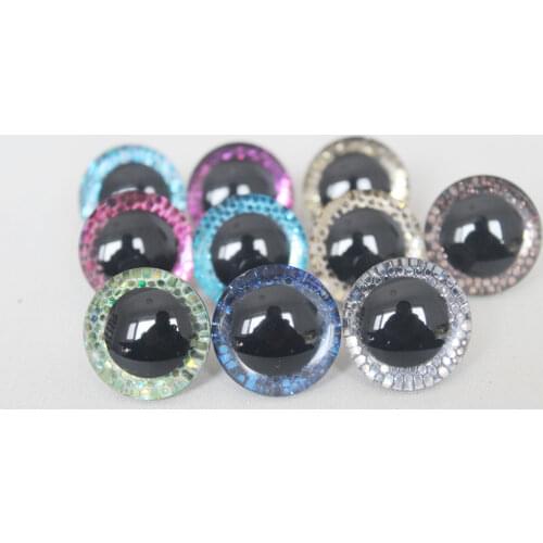 60psc/lot 16mm&20mm&24mm clear trapezoid plastic safety toy eyes + new glitter Nonwovens + washer for diy animal doll --sp