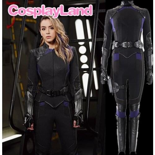 Agents of S.H.I.E.L.D. Season 6 Skye Cosplay Costume Halloween Quake Black Outfit Sexy Daisy Johnson Shield Women Jacket
