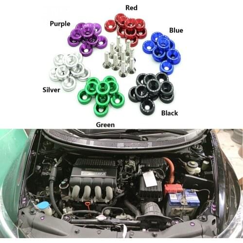 10PCS M6 JDM Car JDM Car Sticker Password Fender Washer Nuts License Plate Bolts Auto Refit Accessories