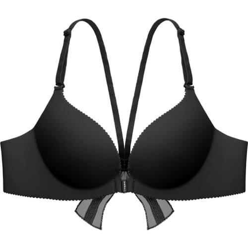 Fashion Butterfly back Sexy Lace Lingerie Wireless Women Bra Seamless Front Closure Female Bralette Push Up Intimates Girl Bras